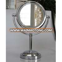 6 Inch Top Optical Manufacturer Desktop Standing Metal Double Sides 1x/5x LED Make Up Mirror With 12LEDs for Home and Hotel