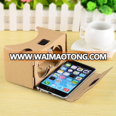 V2.0 Google cardboard 3D glasses VR virtual reality cardboard kit 2016 with headband fit for all kinds screen